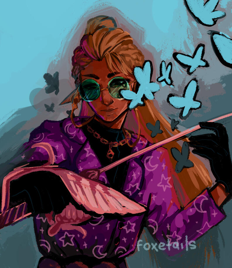 A painterly portrait of a D&D character holding a sword.