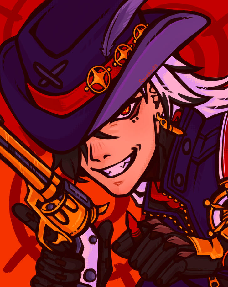 A colorful portrait of the character Boothill from Honkai: Star Rail.