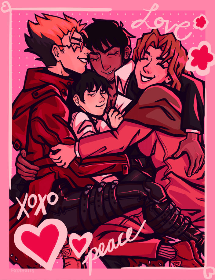 A piece featuring the main group of Trigun Maximum.